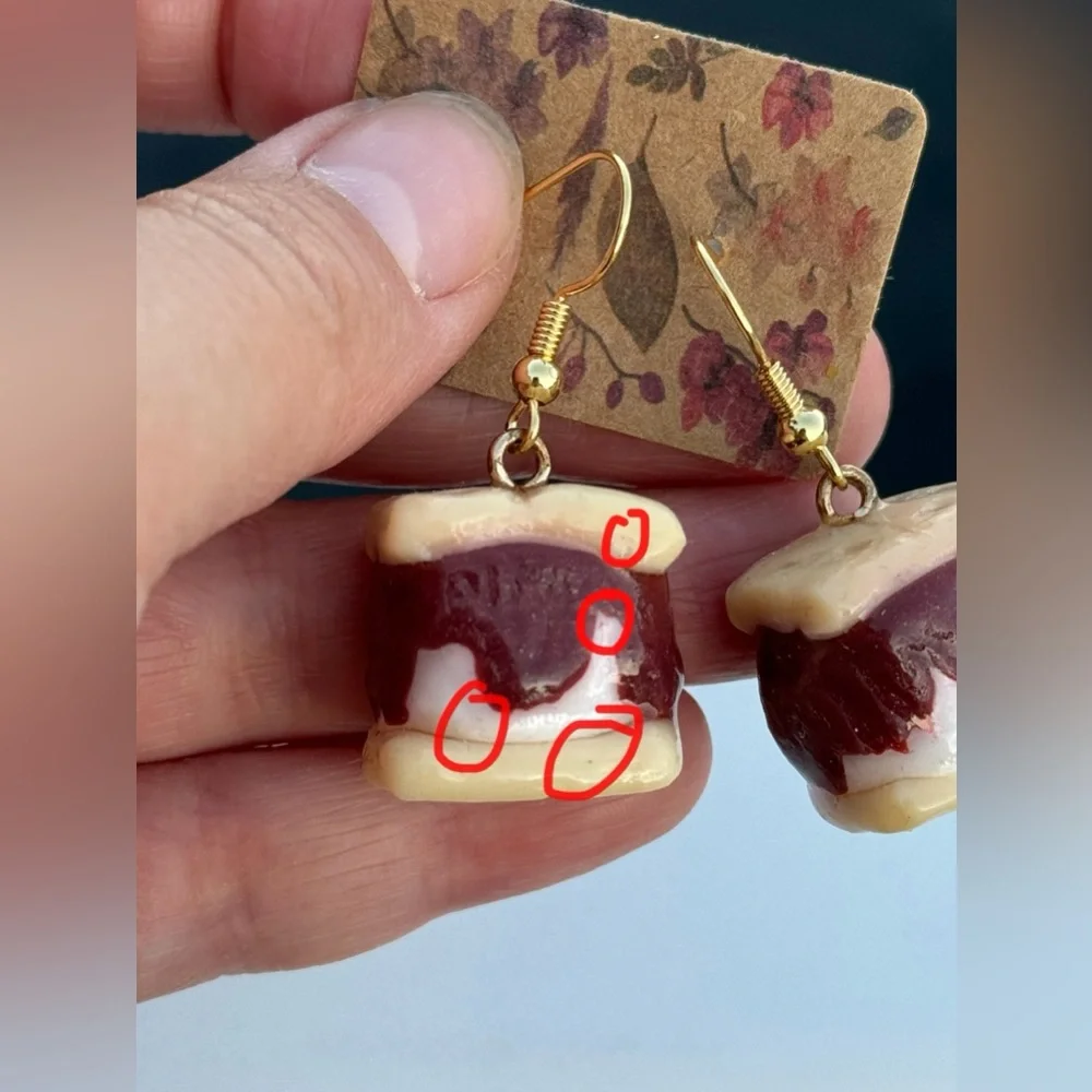 Polymer clay s’more Earrings - Picture 4 of 16